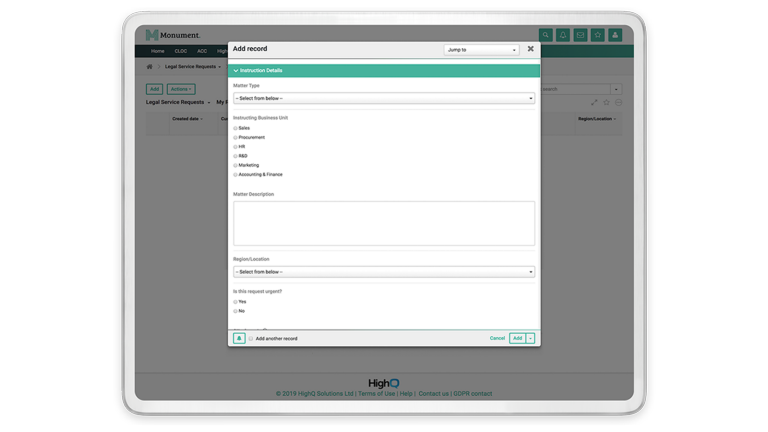 Legal intake and self-service