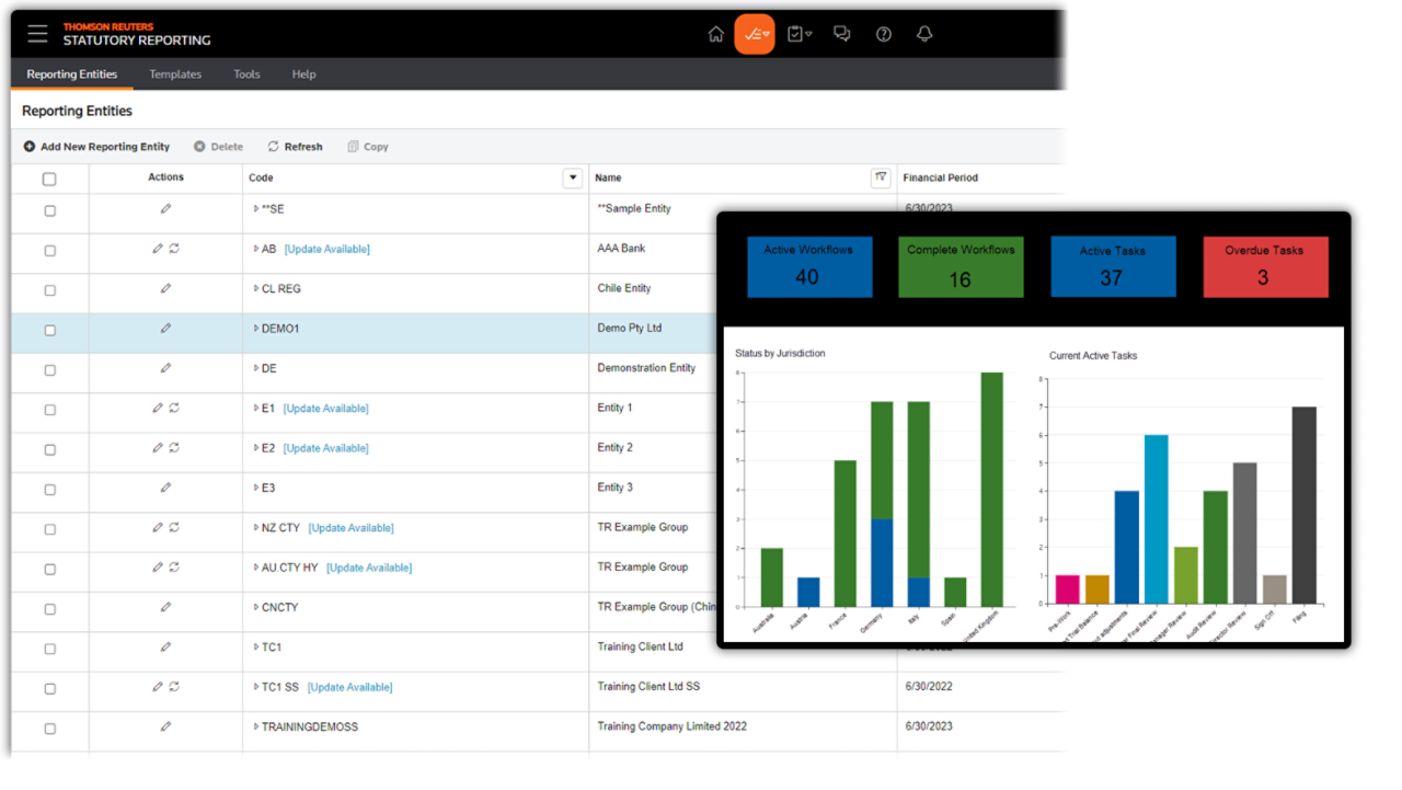 ONESOURCE Statutory Reporting software