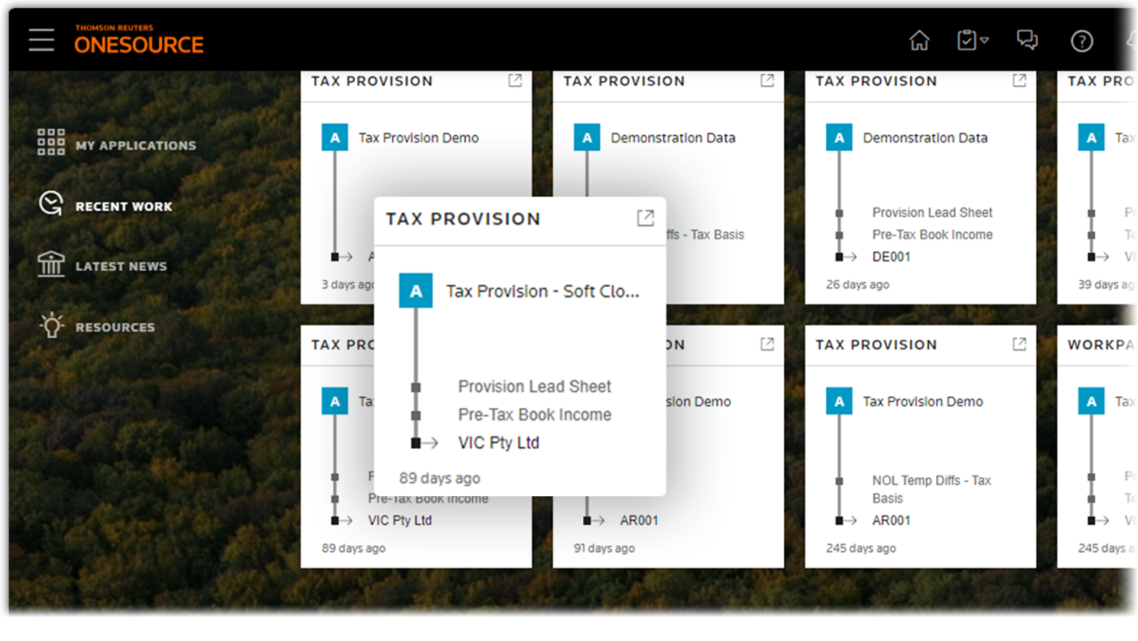 ONESOURCE Tax Provision